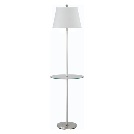 Brushed Steel Andros One Light Pedestal Base Floor Lamp -  CAL LIGHTING, BO-2077GT-BS